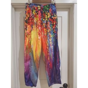 Colorful Abstract Floral Print Pants